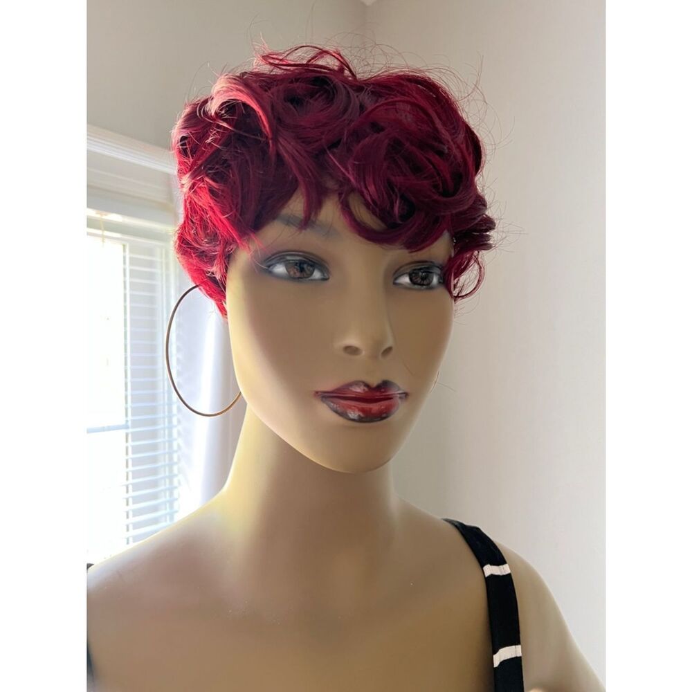 Amazon Bold Burgundy Short Pixie Wig - Picture 2 of 2